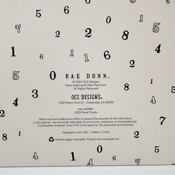 Rae Dunn 2025. (Royal Purple) 12-month Planner Journal Soft Leather Cover - Picture 9 of 12